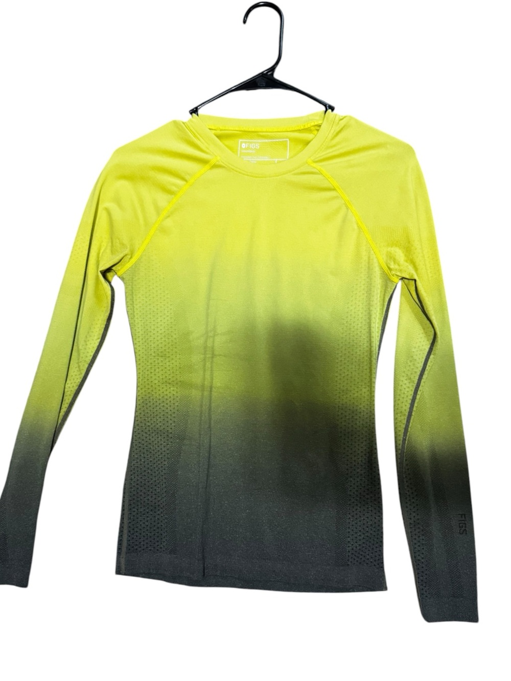 💚💛🩶FIGS Salta Seamless Long Sleeve Underscrub | Small | Lime Green Ombre